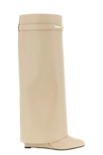 GIVENCHY Shark Beige Leather 95mm Heel Boots ...