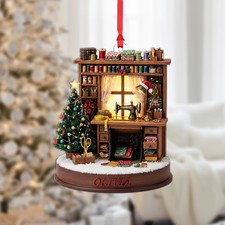 Personalized Sewing Room Ornament Machine Spools Christmas Tree Gift Decor