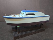 XB Vintage Wooden Battery Operated Toy Boat-See Details US Seller