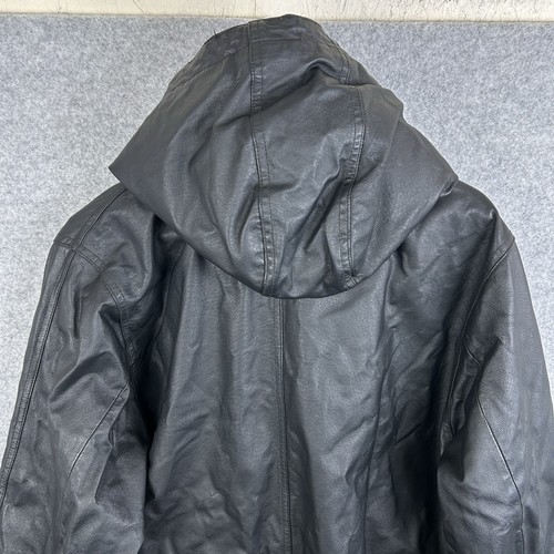 Lakeland Leather Jacket Womens UK 16 XL Black Full Zip Hooded Coat Parka - Picture 8 of 18