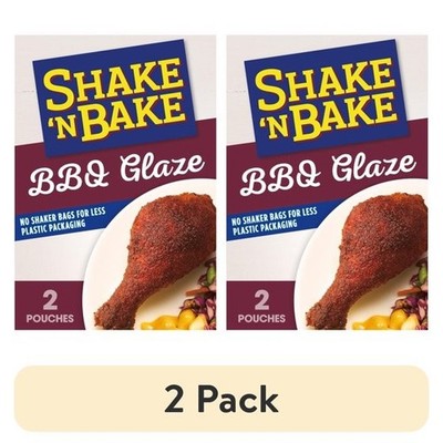 2 PACK - Kraft Shake N Bake BBQ Glaze Seasoned Coating Mix 6 oz (Total 12 oz)