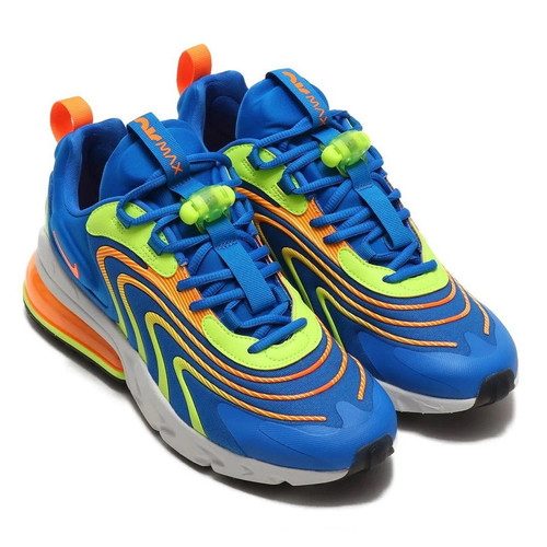 NIKE Men 9.0US Air Max 270 React Eng Blue/Orange/Fluorescent Yellow Cd0113-401