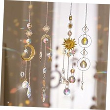 4PK Crystal Suncatcher for Windows Hanging Decor, Prism Sun Catcher with 4pk