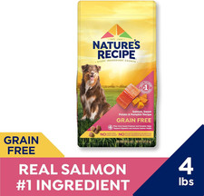 Grain Free Dry Dog Food, Salmon, Sweet Potato  Pumpkin Recipe, 4 Lb. Bag