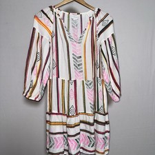Velvet by Graham & Spencer Striped Embroidered Mini Dress 100% Cotton XS Boho