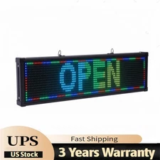 LED Scrolling Sign 26"*8" Message Board Full Color RGB Programmable Outdoor Sign