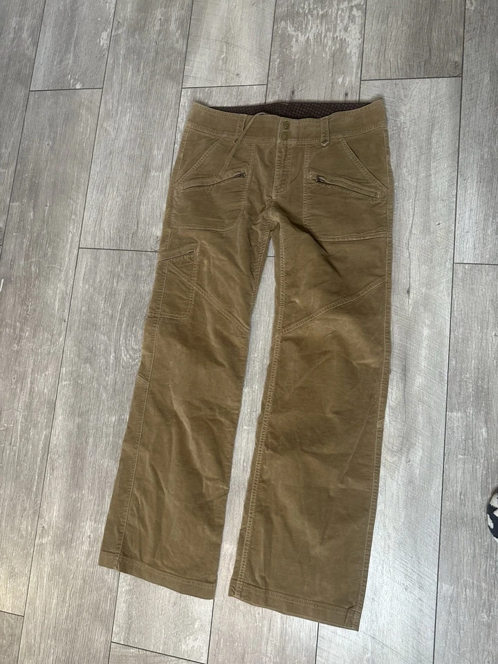 Pantalones cargo Athleta algodón cepillado marrón elástico corte bota 8 Gorpcore utilitario 8 Foto 4 de 4