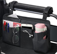 CTWWFS Upgrade Wheelchair Side Bag with Cup Holder, Armrest Accessories for Whee