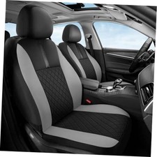 Car Seat Covers Front Pair, Automotive Leather Seat Covers Frontpair BlackGray