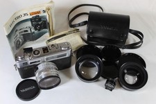 Yashica Electro 35 GSN Camera Auxiliary Telephoto/Wide-Angle Lens Set AS-IS
