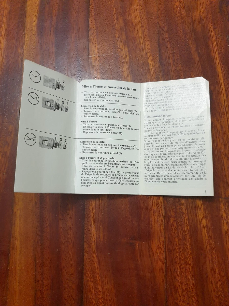 New old stock vintage Longines Warranty & service Booklet, blank unused, no card