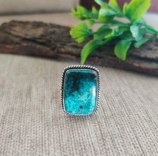 Cute Azurite Gemstone Ring 925 Sterling Silver Designer Ring Women Girls Ring