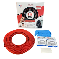All-Fit Rim Trim [Red] Universal Ring Molding Color Wheel Band Kit for Chevy