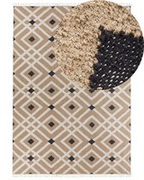Teppich Jute Beige / Schwarz Rechteckig 200X300 Cm Geometrisches Muster Esencik