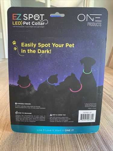 EZ Spot LED Pet Collar, Pink, Customize The Size, Rechargeable, For Dogs or Cats - Picture 3 of 3