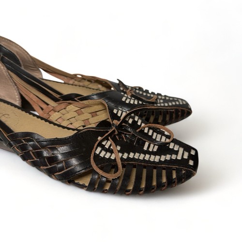 Latigo Black Leather Woven Flats - Women's Size 7.5 EUC - Picture 7 of 13