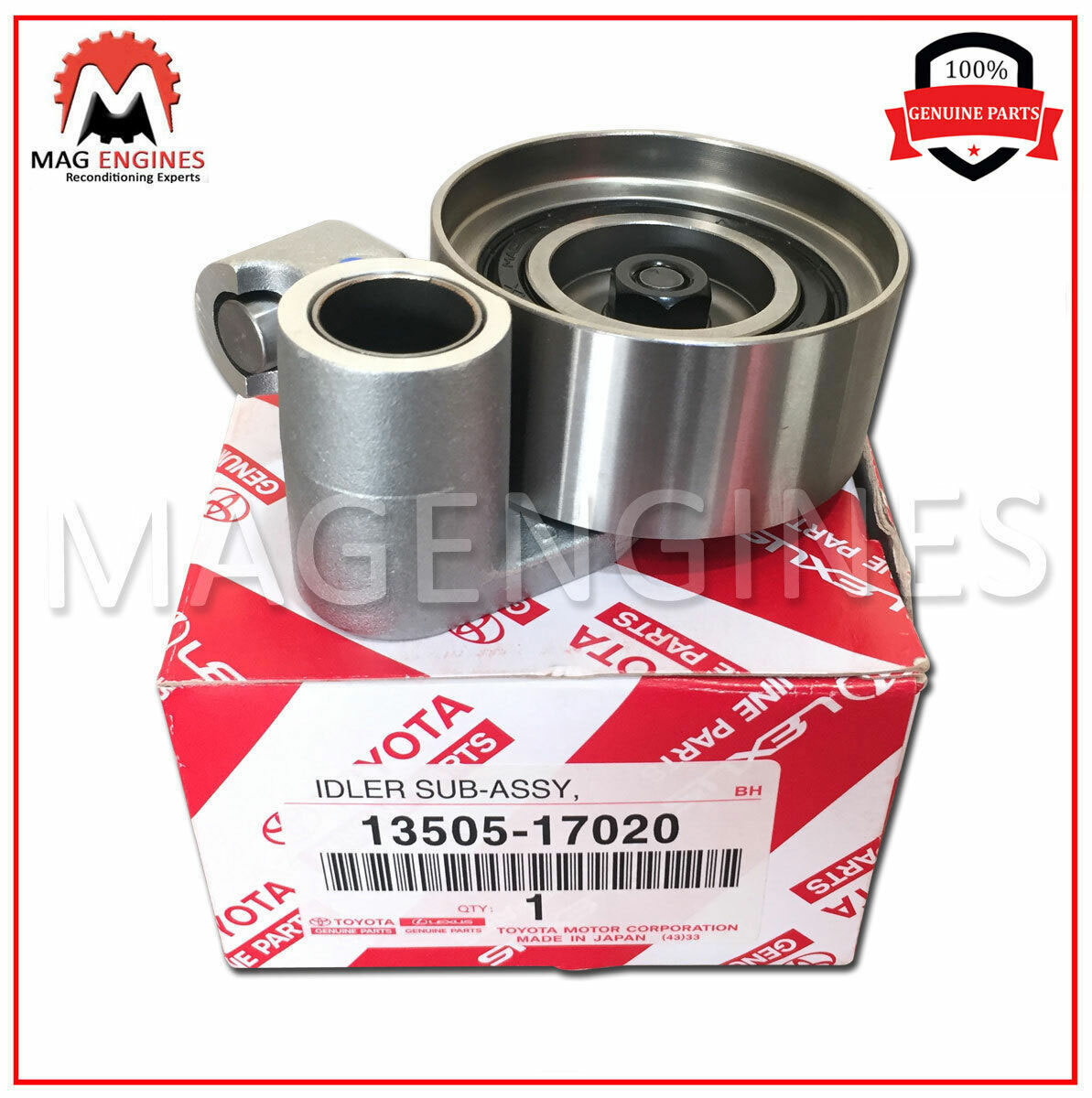 13505-17020 GENUINE OEM IDLER SUB-ASSY, TIMING BELT, NO.1