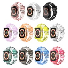 For Apple Watch Ultra1/2/3 49MM TPU Clear Sport Band Strap Bumper Case Cover