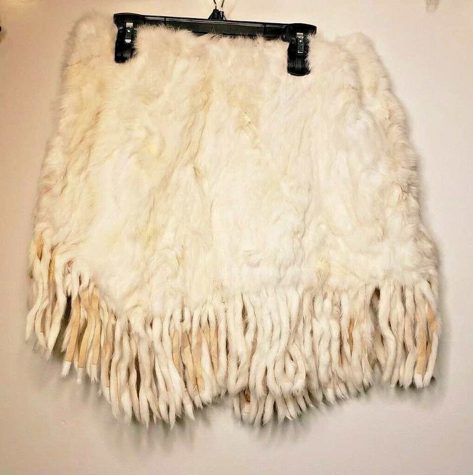 Rabbit Pullover Fringe Poncho - Image 2 of 2