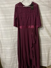 Miusol Elegant Floral Ruffle Mother Of The Bride Maxi Dress New