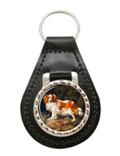 Portachiavi In Pelle Con King Charles Spaniel Di George Stubbs