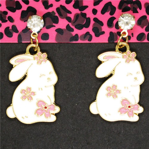 New Red Enamel Cute Bow Heart Crystal Fashion Lady Women Stand Earrings