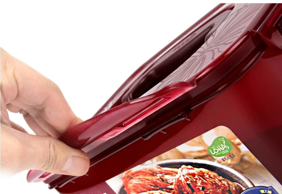 Bis Free Korean Lock & Lock Wine Color Vacuum Airtight Kimchi Container 2.6L - Image 3 of 4