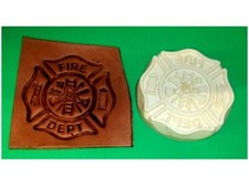 Emblemat straży pożarnej skóra płyta wytłaczana 2 7/8" x 2 7/8"