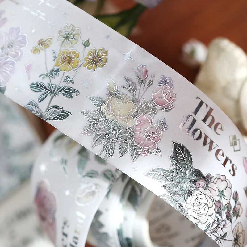 Flower Feather Bird Adhesive Washi Masking Tape Journal Album Decorative Sticker - Image 4 of 4