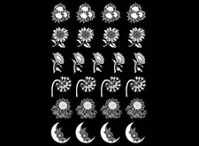 Sunflowers 25 pcs 3/4 Inch White Fused Glass Decals