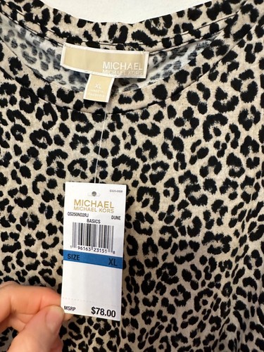 New woman Michael kors leopard print long sleeve blouse size XL - Picture 4 of 5