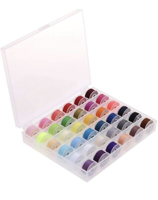 36Pcs Bobbins and Sewing Threads with Bobbin Case for Multiple Sewing Machine...
