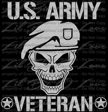 US ARMY VETERAN SKULL VINYL DECAL UNITED STATES ARMY STICKER MILITARY VET