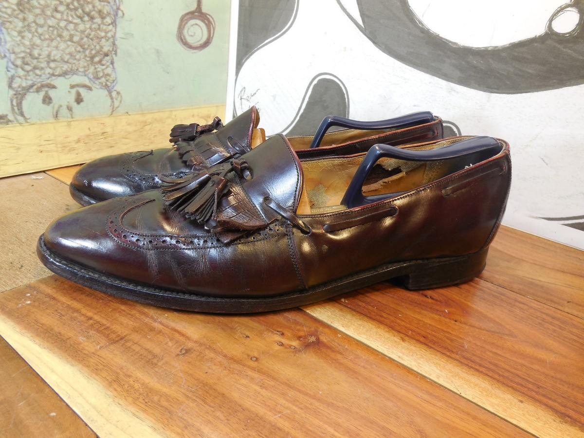 Johnston & Murphy Burgundy Leather Wingtip Kiltie Tassel  display picture 3