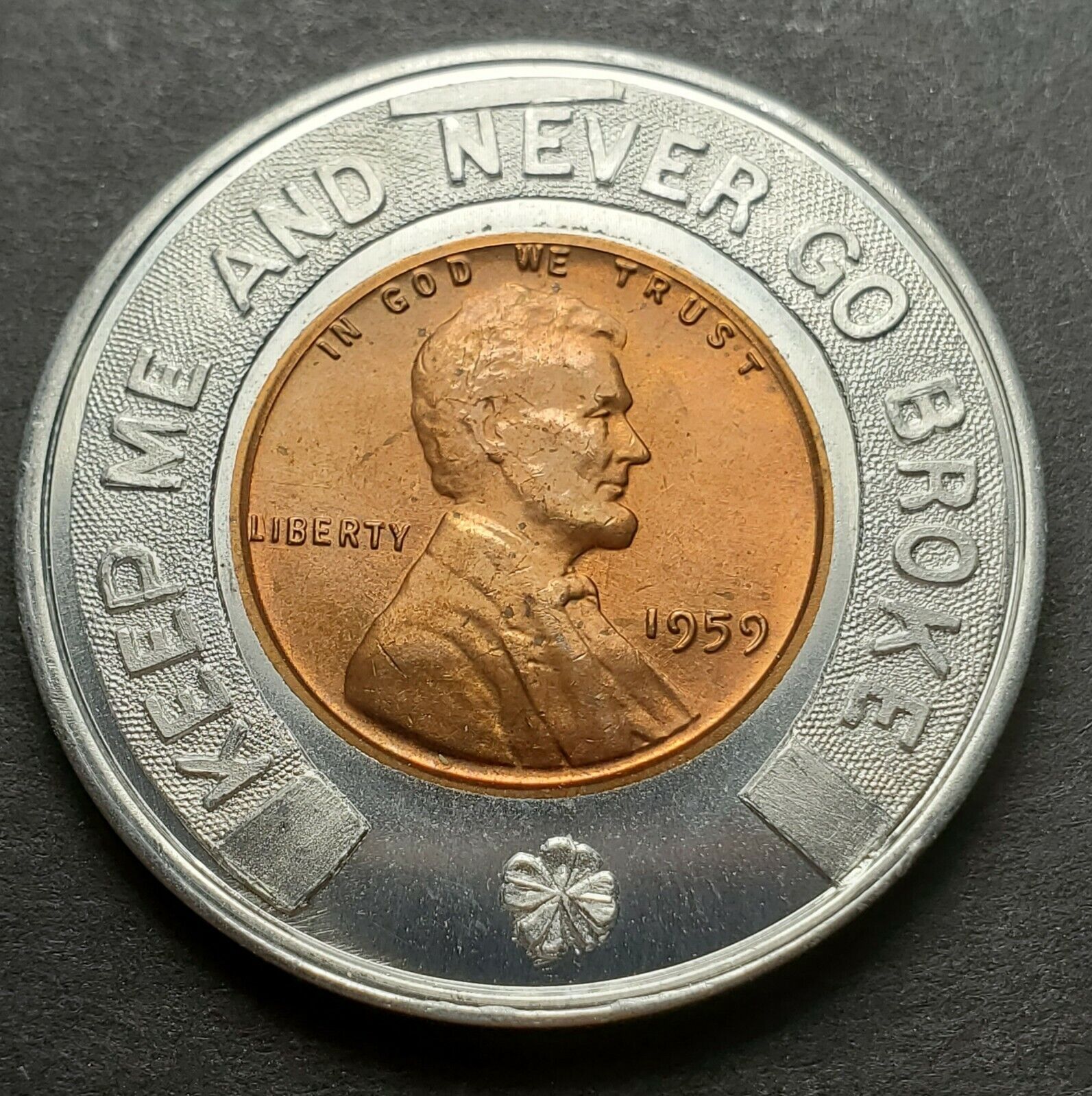 1959 Encased Lincoln Cent Penny Souvenir Regular store Lucky Portland 40% OFF Cheap Sale