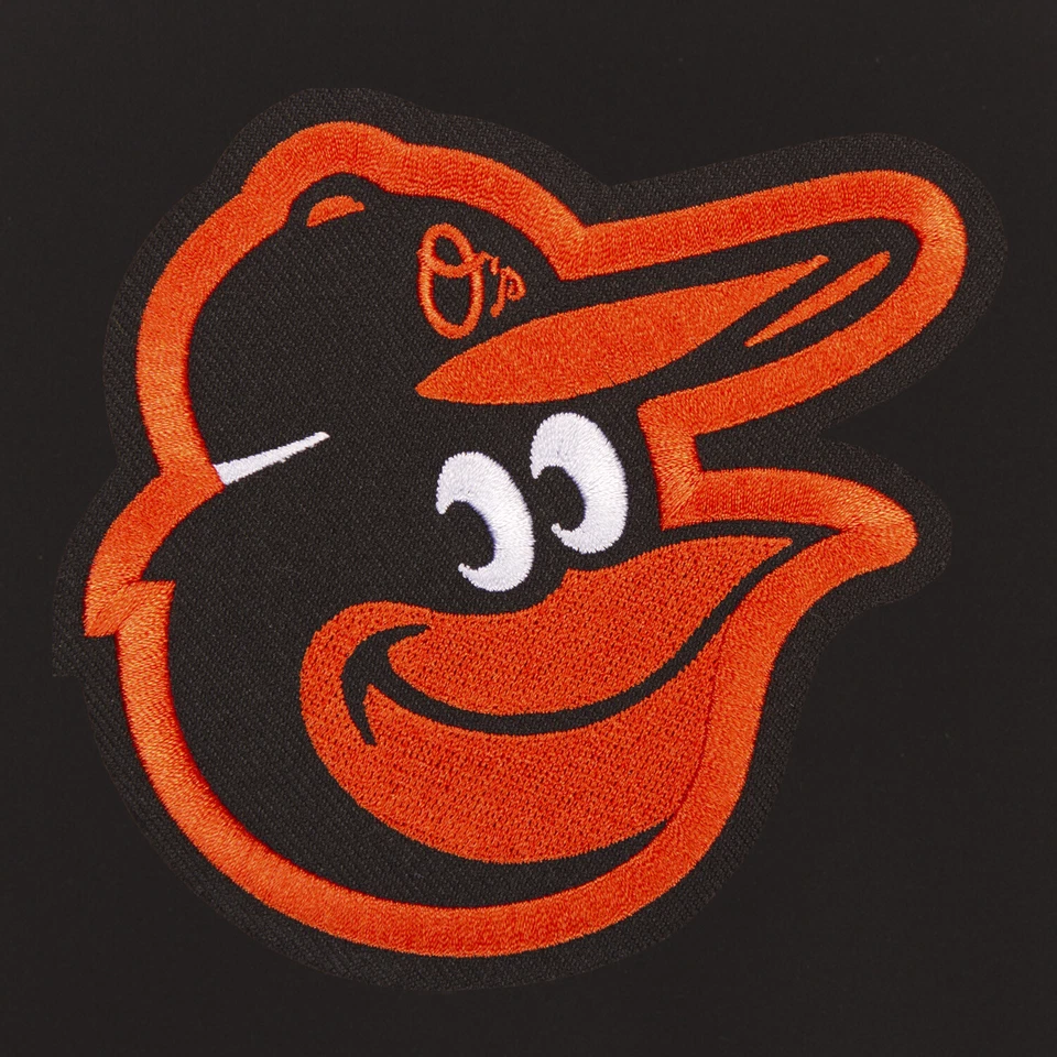 MLB Baltimore Orioles Reversible Fleece Jacket PVC Sleeves 2 Front Logos - Image 2 of 4