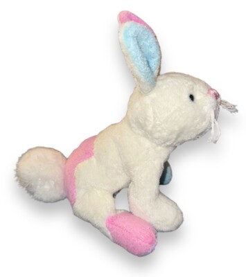 Webkinz Ganz Shimmer Bunny Plush White Pink Blue HM502