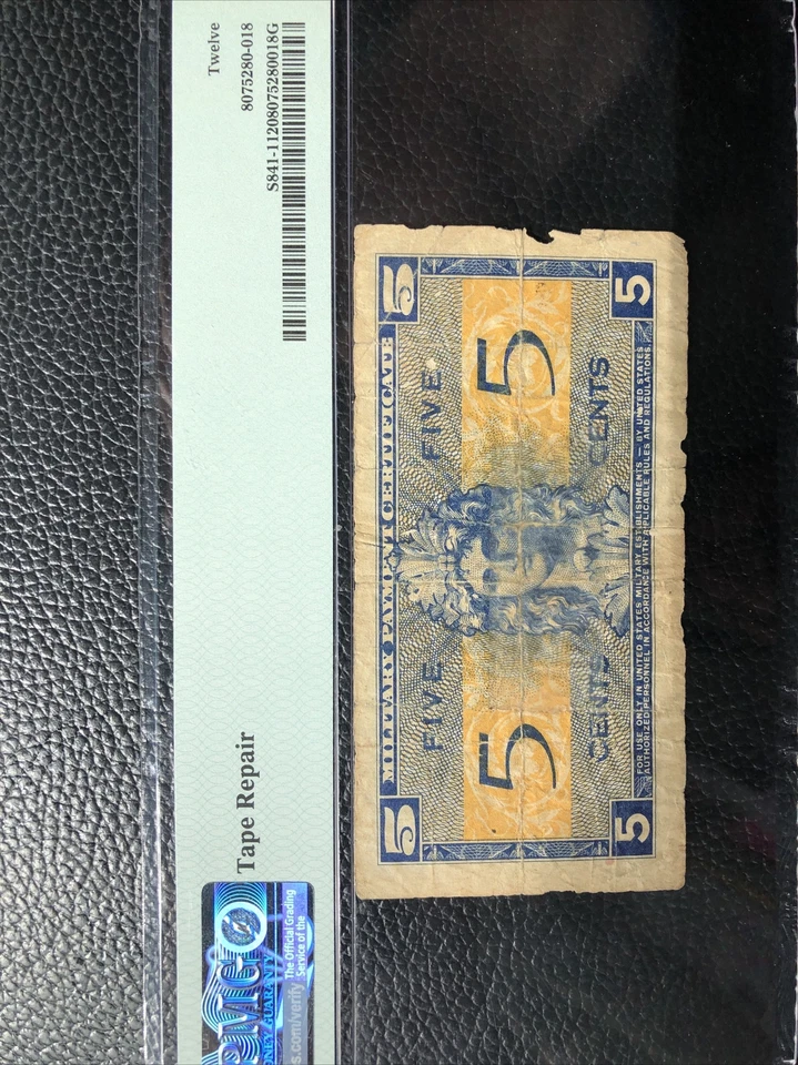 Rare To Find Military Payment Certificate Series 521 5 Cents First Printing - Image 4 of 4