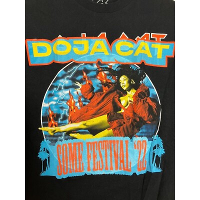 Doja Cat Coachella Some Festival 22 Women's Small Black T-Shirt | eBay