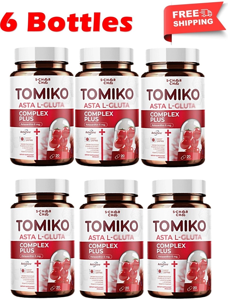 asta glutathione 6 X Tomiko Asta Complex Plus Tomato Dietary Supplement Brightening Skin