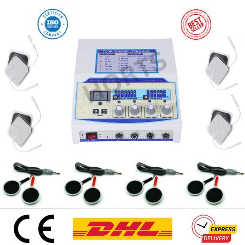 Profs Machine Prof. Home use 4 Channel Electrotherapy Physical Ultrasound Therapy ...