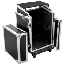 Laptop Kombicase 14/10 HE Notebook Winkelrack LS-5 DJ-Workstation m. Blue Wheels