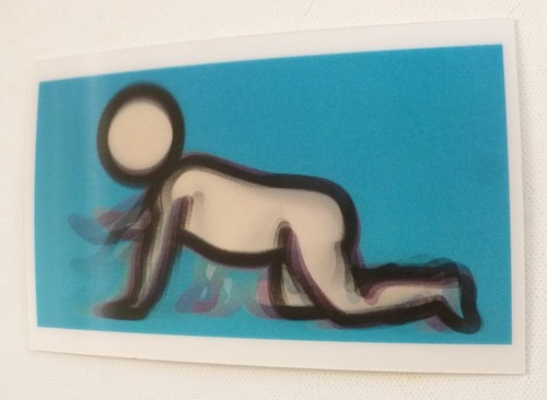 Tarjeta postal de movimiento 3D lenticular Julian Opie 'Dino (Baby) Crawling', 2012 **NUEVA** - Imagen 2 de 24