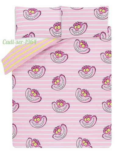 Disney Alice's Cheshire Cat Reversible Double Duvet Cover Set NEW 100% Cotton - Picture 11 of 24
