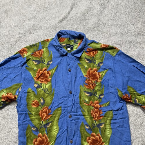 Tony Lambert Shirt Mens Small Button-Up Short Sleeve New York Hawaiian Floral - Picture 2 of 13