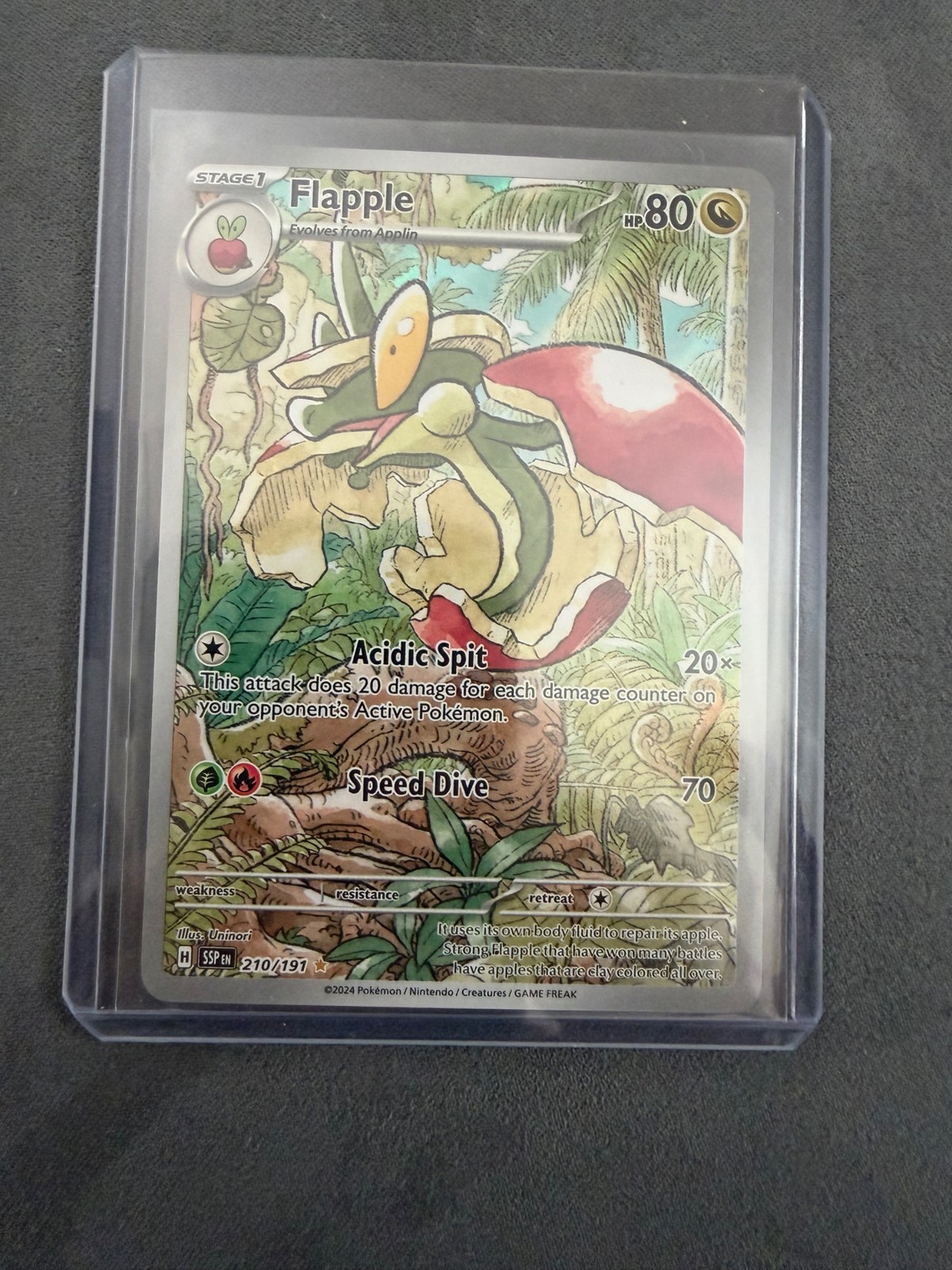 Pokemon TCG Flapple - 210/191 Holo SV08: Surging Sparks Illustration Rare