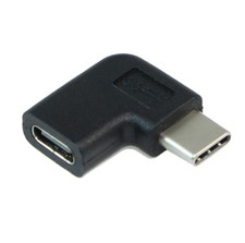 USB 3.2 Gen 1 Type-C Male to Female Angle 90 degree Adapter Black