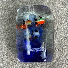 Italian Art Glass Fish Tank Aquarium Paperweight Murano Style Hand Blown Glass
