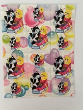        RARE Vintage Lisa Frank KITTENS IN SNEAKERS HEARTS BUBBLES Stickers