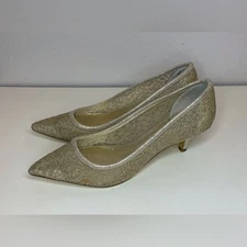 Adrianna Pappel Kitten Heels Pumps Lois Lace Blush Pink Size 7.5